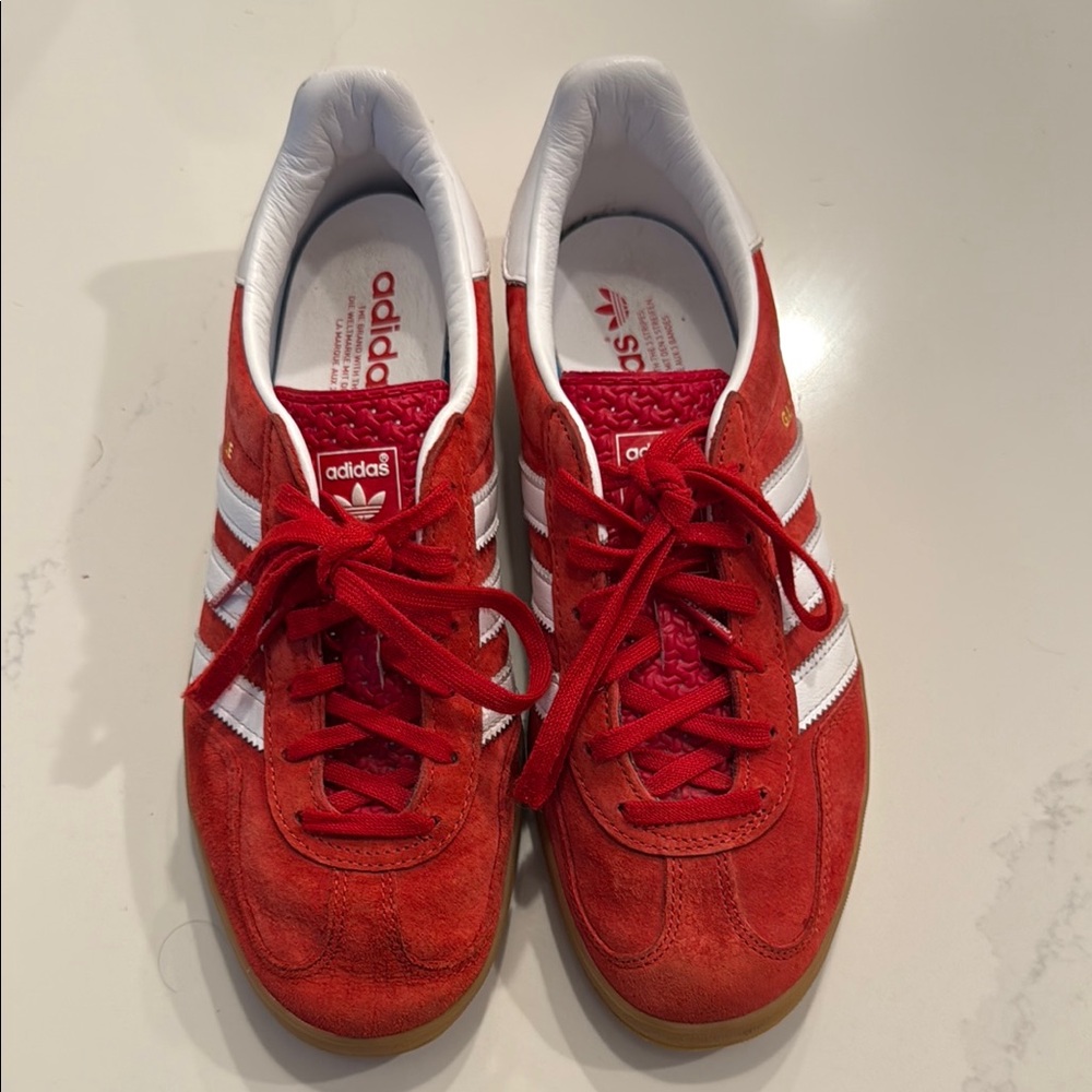 Adidas Gazelle Red Suede Sneakers – Size 8.5